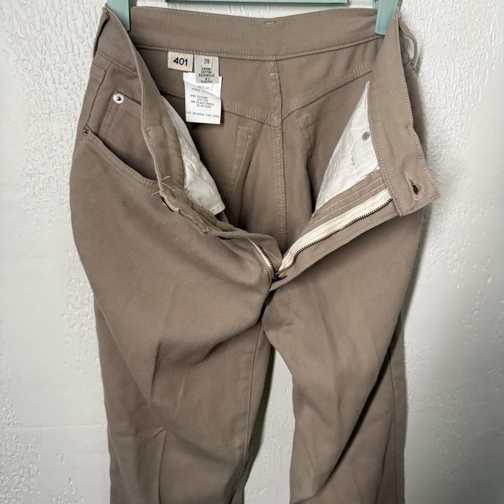 Replay Corduroy Pants Women's Size 29 Tan Made in Italy